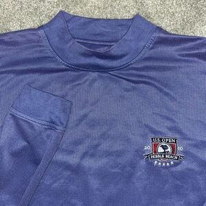 Purple Mock Turtle Long Sleeve Lone Cypress 2010 Pebble Beach Golf Polo Shirt L